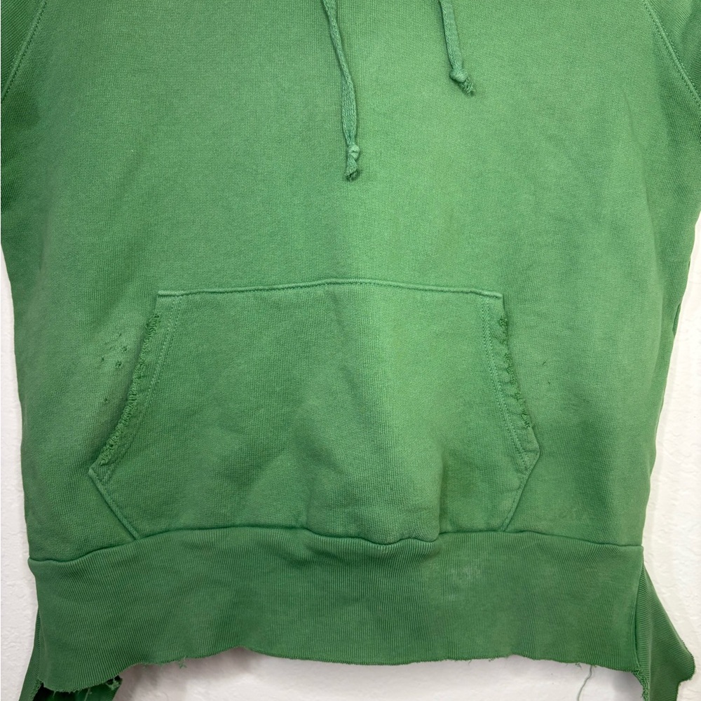 Frank and Eileen Tee Lab Green Short Sleeve Distressed Hoodie size small - Picture 5 of 15